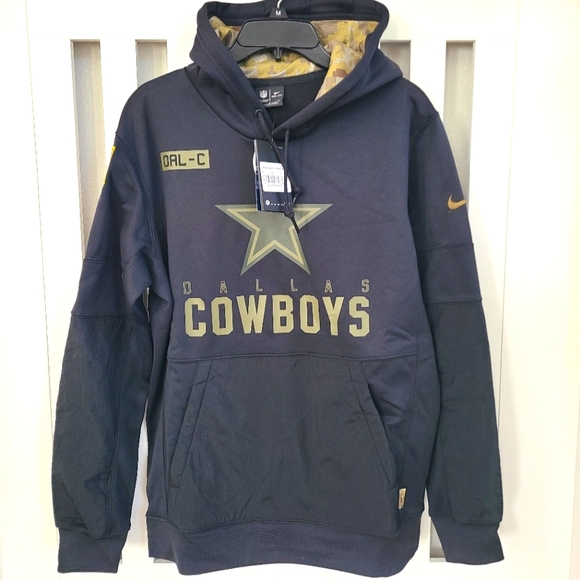 New Nike Dallas Cowboys Salute To Service Hoodie 2020 Black Camo